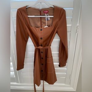 STAUD PLEATHER DRESS